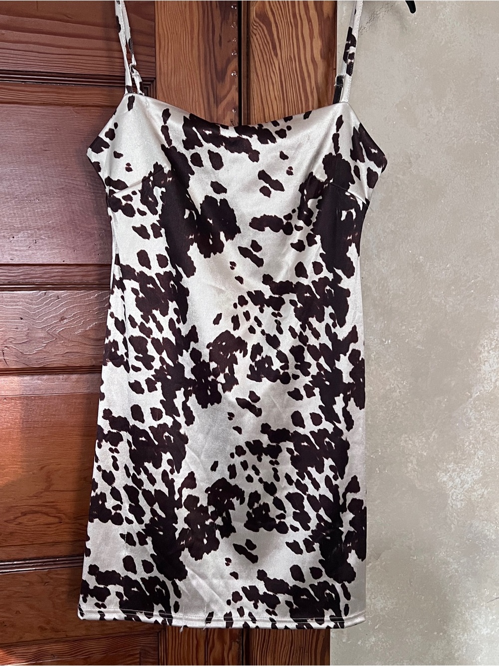 Urban Outfitters Western Cowgirl Animal Print Spaghetti Strap Party Dress Sz L